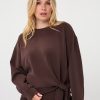 EsQualo - Sweater Modal knot detail - Cacao