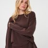 EsQualo - Sweater Modal knot detail - Cacao