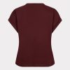 EsQualo - T-shirt roll up slve satin - Merlot