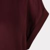 EsQualo - T-shirt roll up slve satin - Merlot