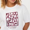EsQualo - T-shirt ''Forms'' - Off White / Merlot