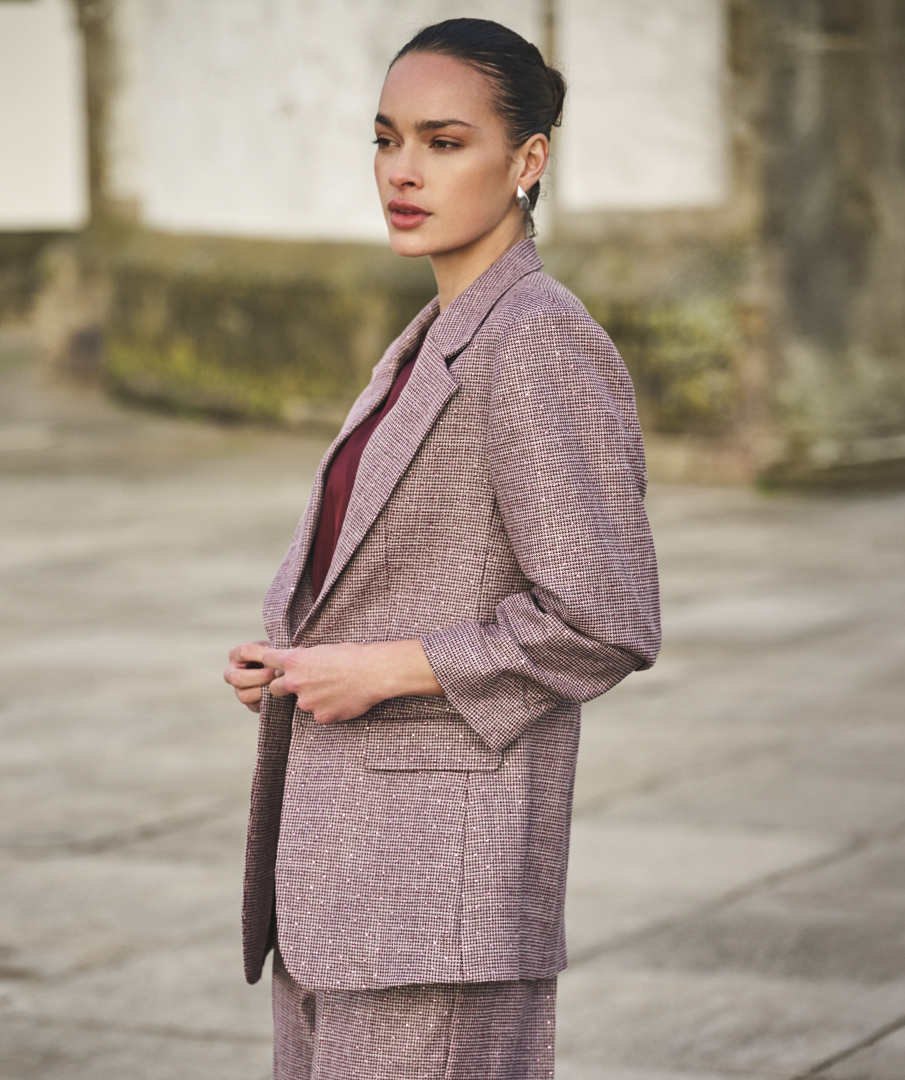 EsQualo - Blazer fancy strass - Merlot