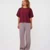 EsQualo - Trousers fancy strass - Merlot