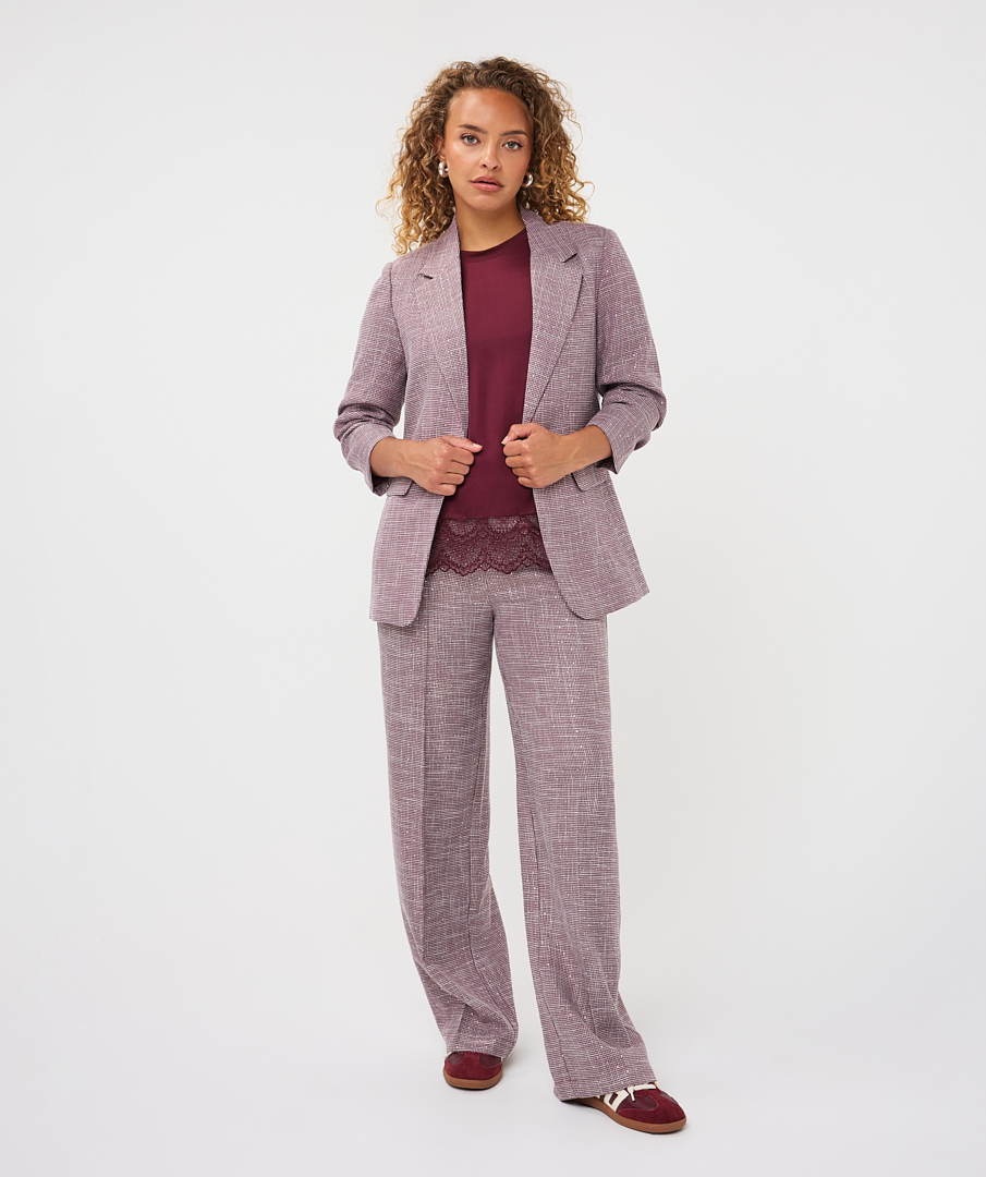 EsQualo - Trousers fancy strass - Merlot