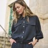 EsQualo - Blouse acetate - Dark Grey