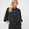EsQualo - Blouse acetate - Dark Grey