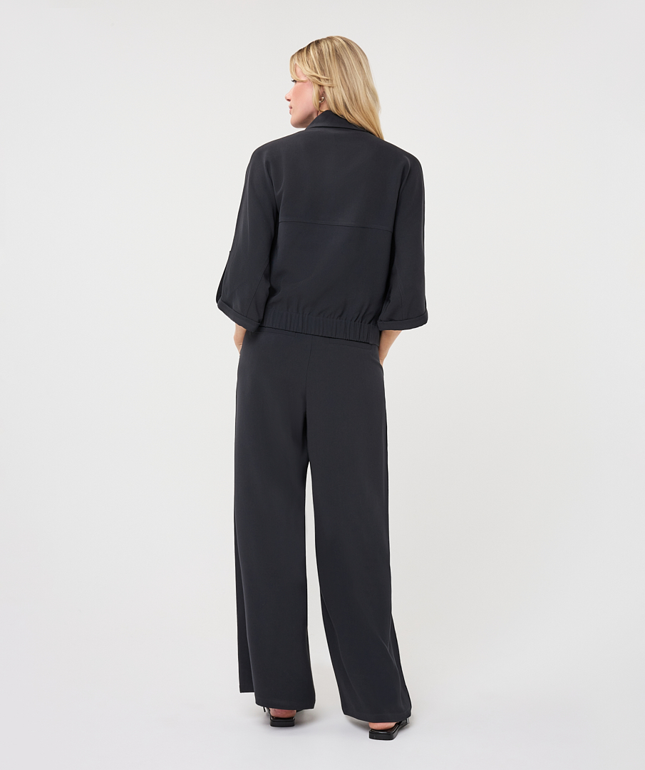 EsQualo - Blouse acetate - Dark Grey