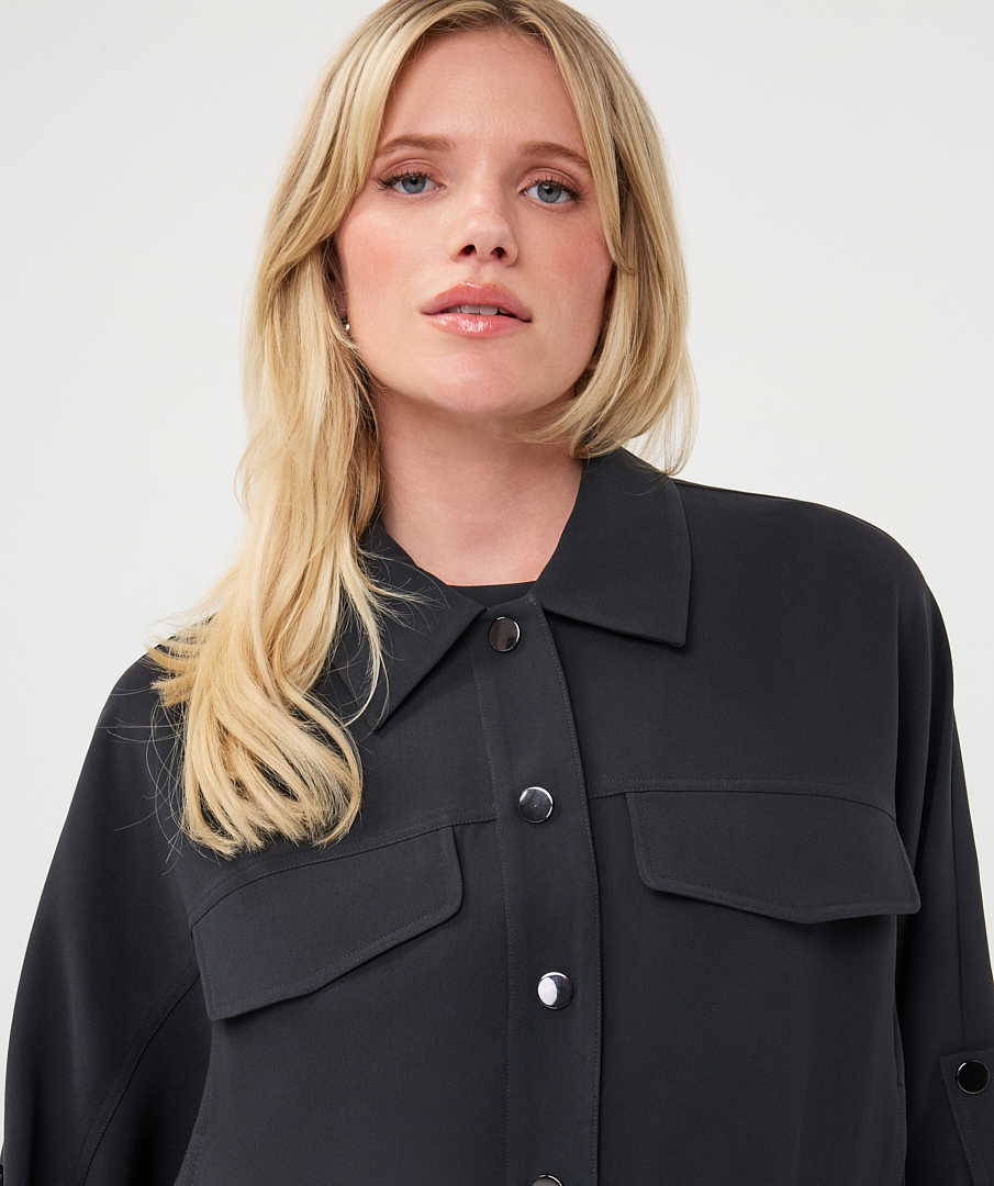 EsQualo - Blouse acetate - Dark Grey