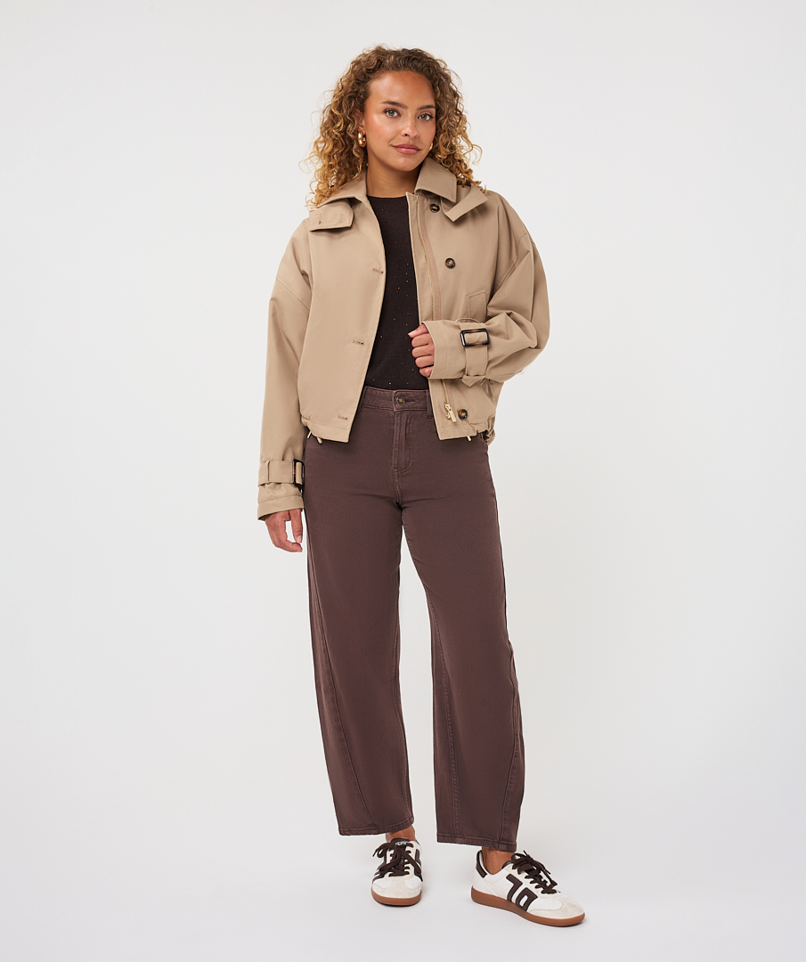 EsQualo - Trousers barrel jeans cacao - Cacao