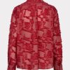EsQualo - Blouse oversized basic plumetis - Raspberry