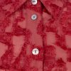 EsQualo - Blouse oversized basic plumetis - Raspberry