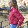EsQualo - Blouse oversized basic plumetis - Raspberry
