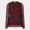 EsQualo - Top l/slve lace - Merlot