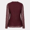 EsQualo - Top l/slve lace - Merlot