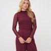 EsQualo - Top l/slve lace - Merlot