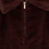 EsQualo - Coat poncho fake fur - Merlot