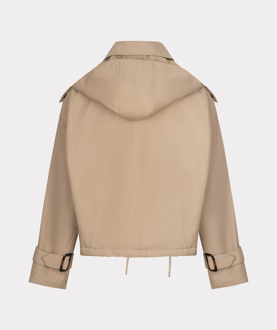 EsQualo - Coat trench short hood - Sand