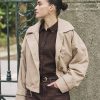 EsQualo - Coat trench short hood - Sand