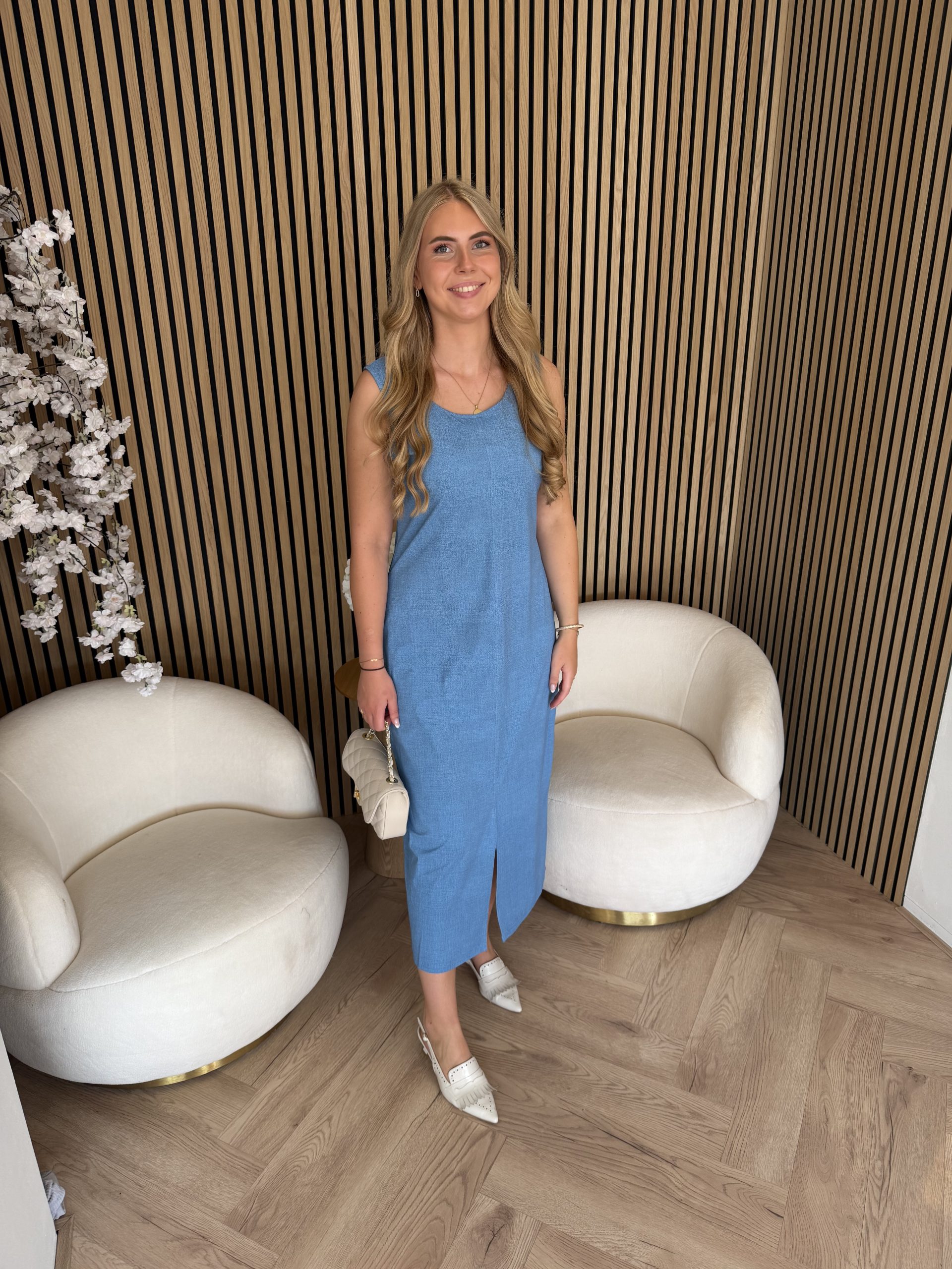 Mi Piace - Singlet Dress Denim Print - Bleached Denim