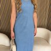 Mi Piace - Singlet Dress Denim Print - Bleached Denim