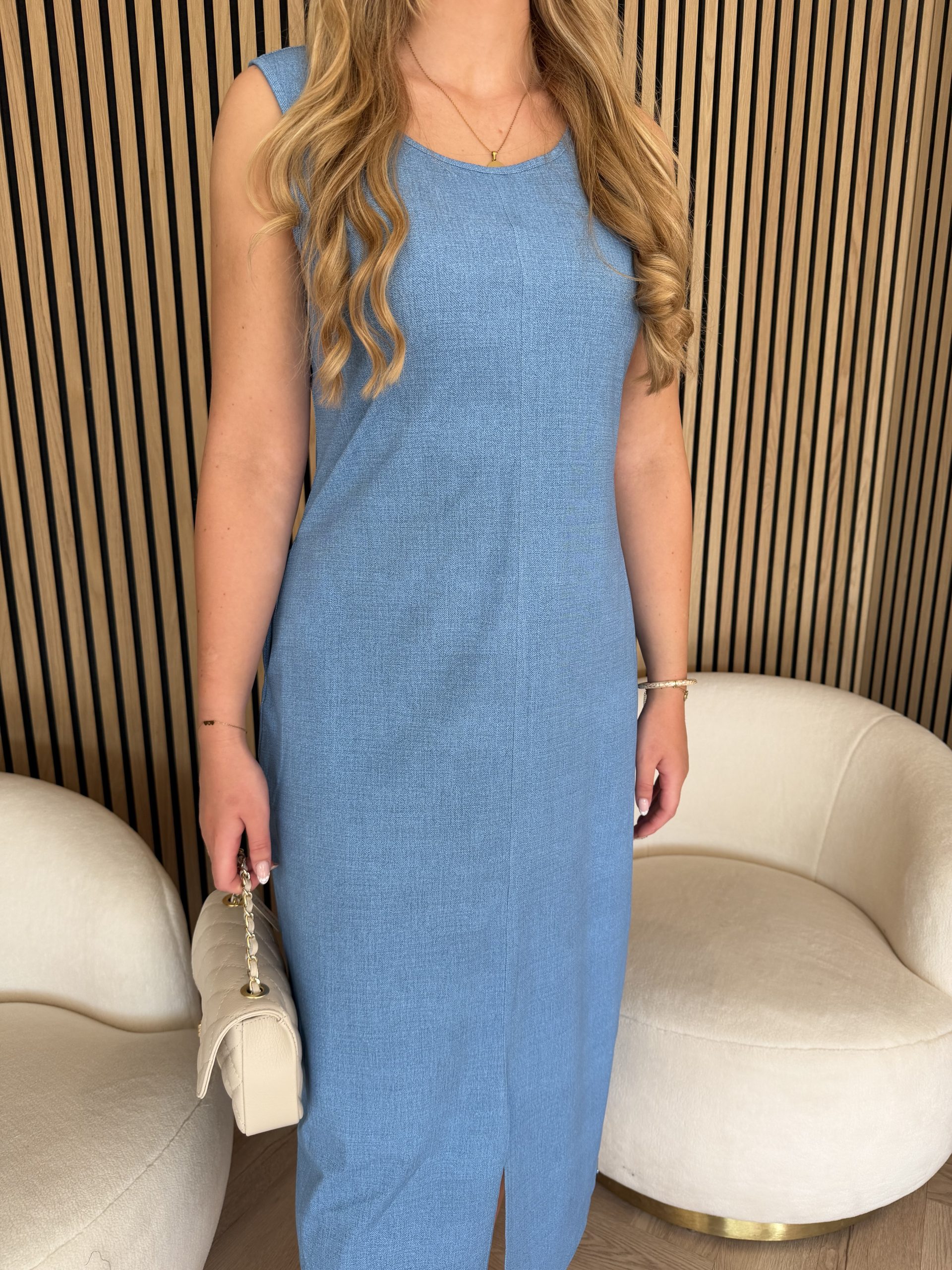 Mi Piace - Singlet Dress Denim Print - Bleached Denim