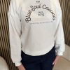 Red Button - Terry sweater chestprint - Ecru/brown