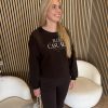 Red Button - Terry sweater chestprint - Espresso