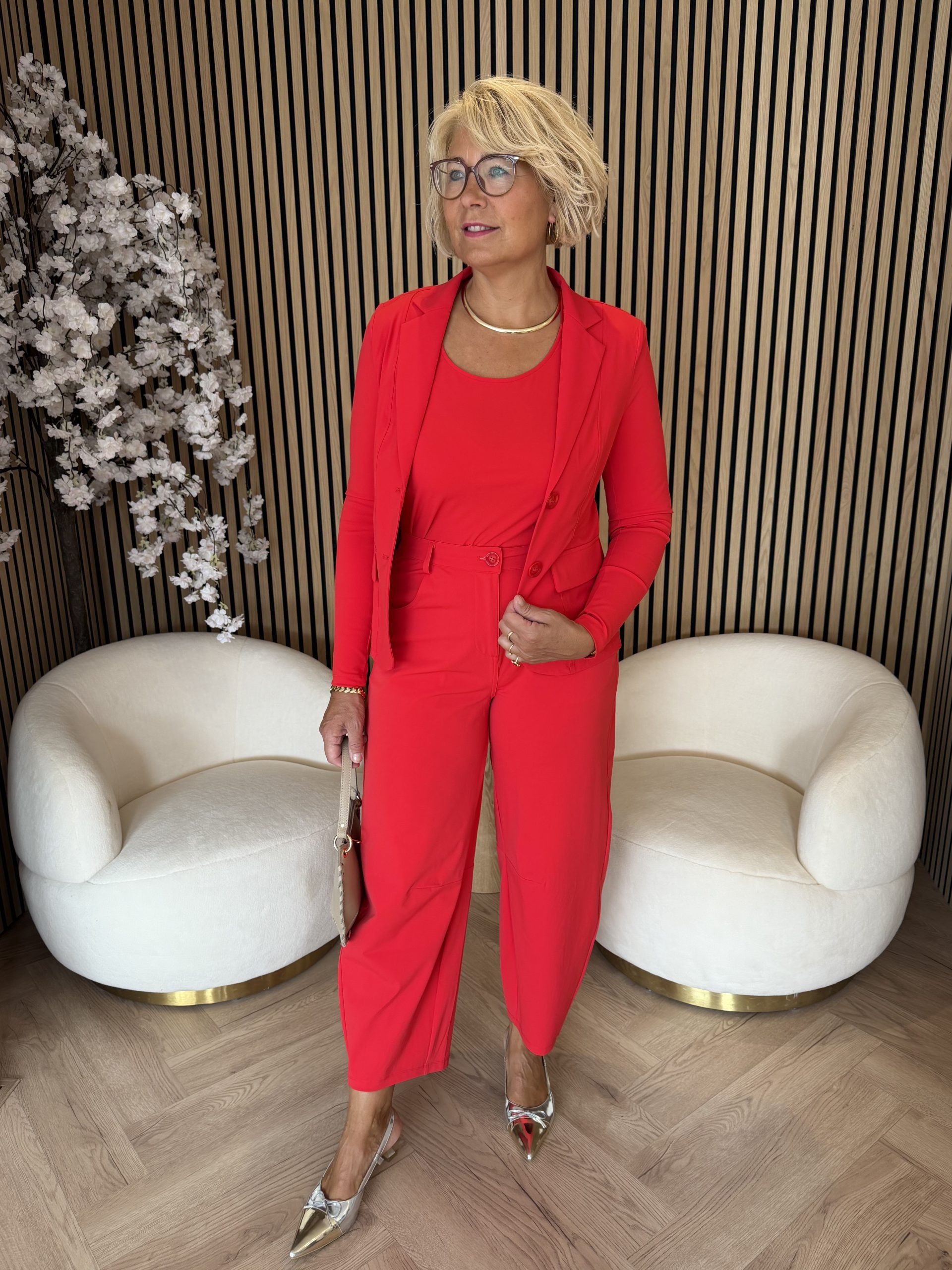 Mi Piace - Blazer Kort Travelstof - Red