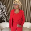 Mi Piace - Blazer Kort Travelstof - Red