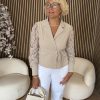 Triple Nine - Blazer cross body lace sleeves - Beige