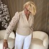Triple Nine - Blazer cross body lace sleeves - Beige