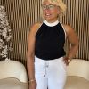 Triple Nine - Top With Bow - Black/White