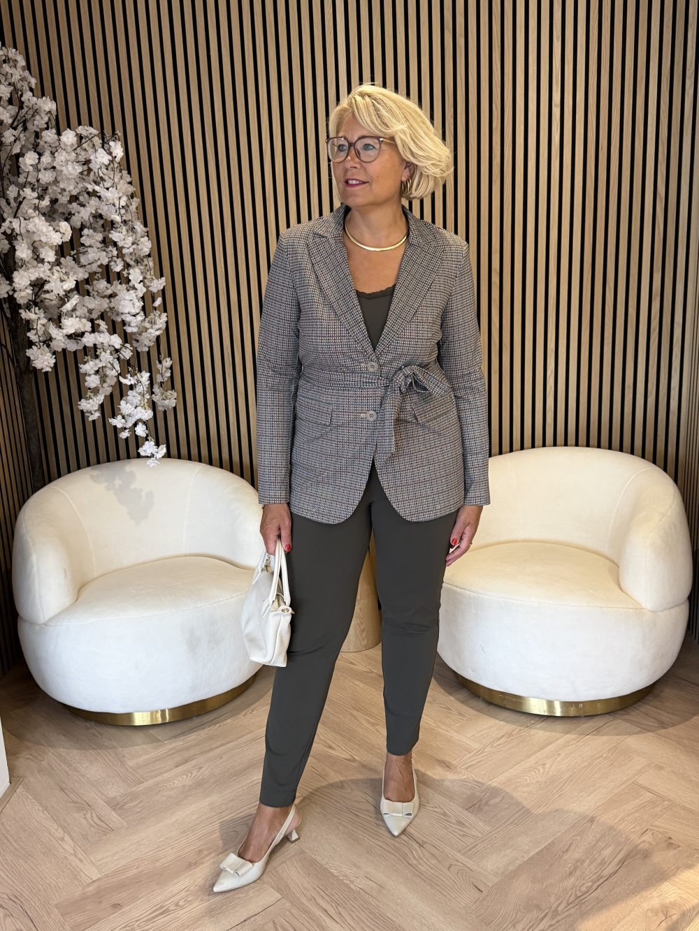 Lady Day - Lois Travel Blazer - Marin check print