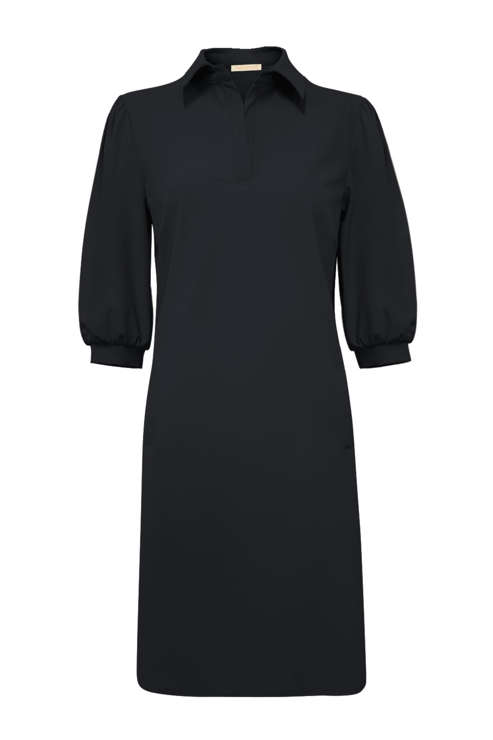 Triple Nine - Jurk 3/4 Mouw Met Kraag - Black