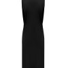 Triple Nine - Dress Long Cut Sleeves With Gold Buttons - Black