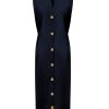 Triple Nine - Dress Long Cut Sleeves With Gold Buttons - Navy
