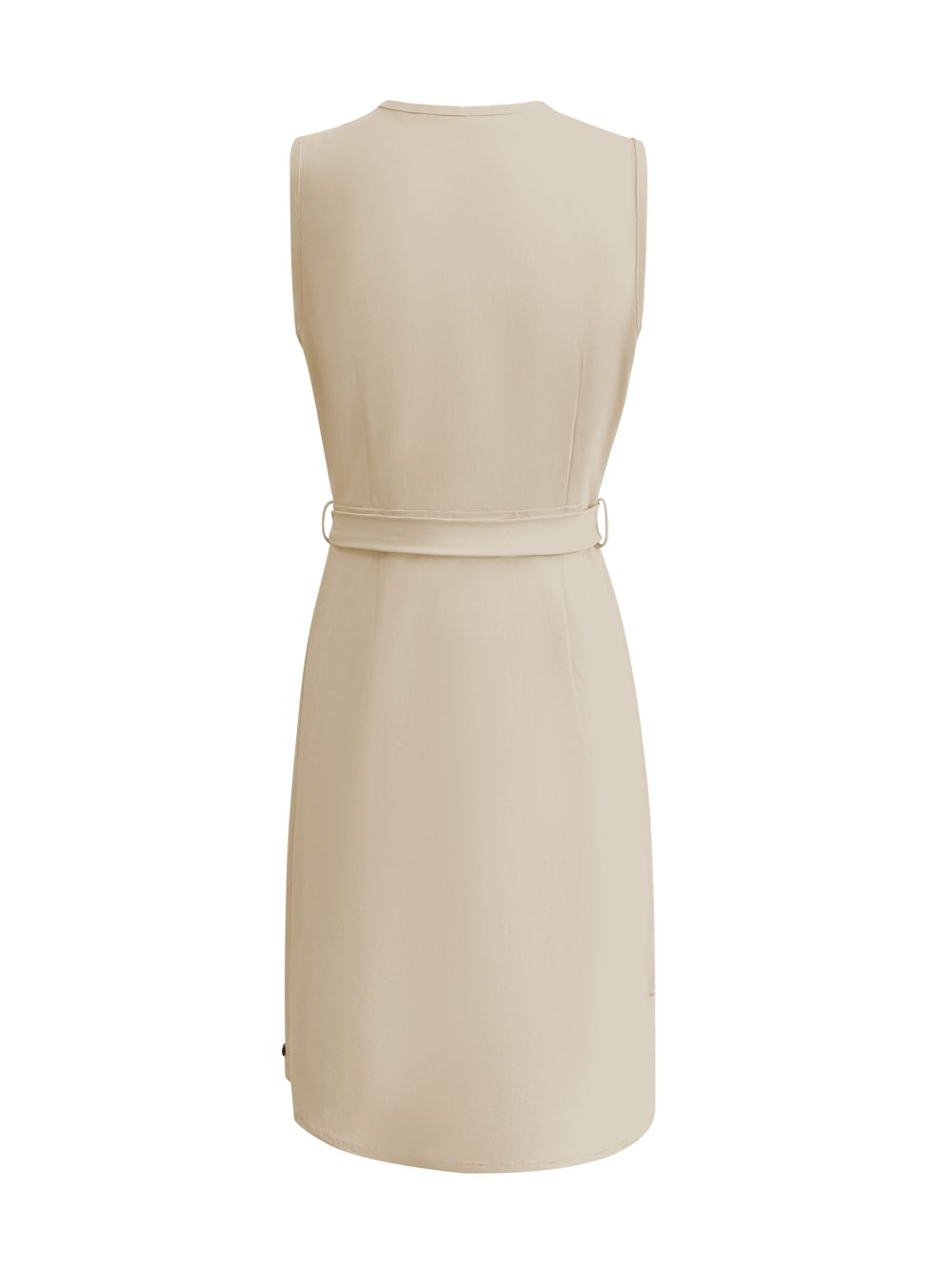 Triple Nine - Dress Cut Sleeves With Cross Zip - Beige
