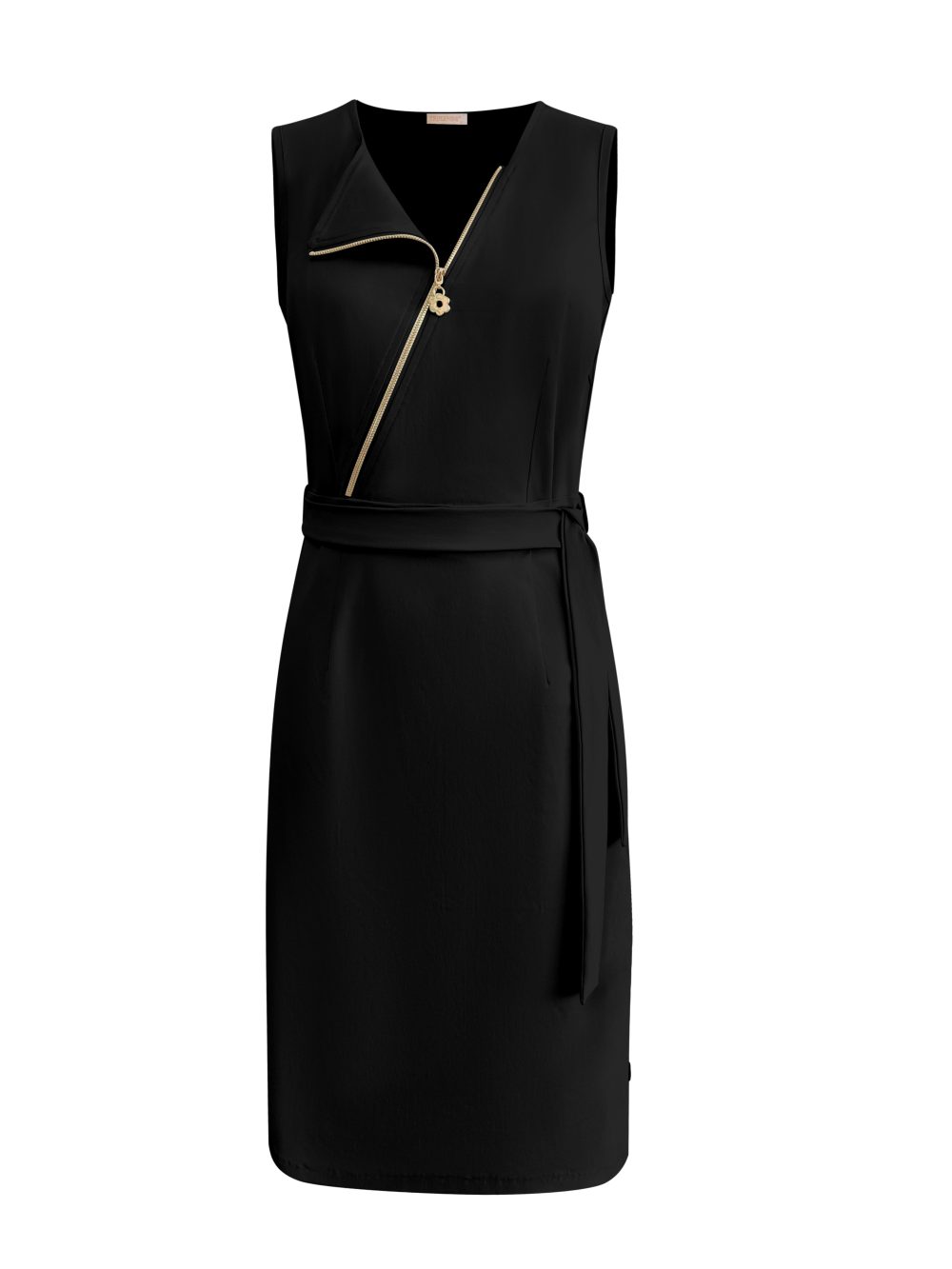 Triple Nine - Dress Cut Sleeves With Cross Zip - Black