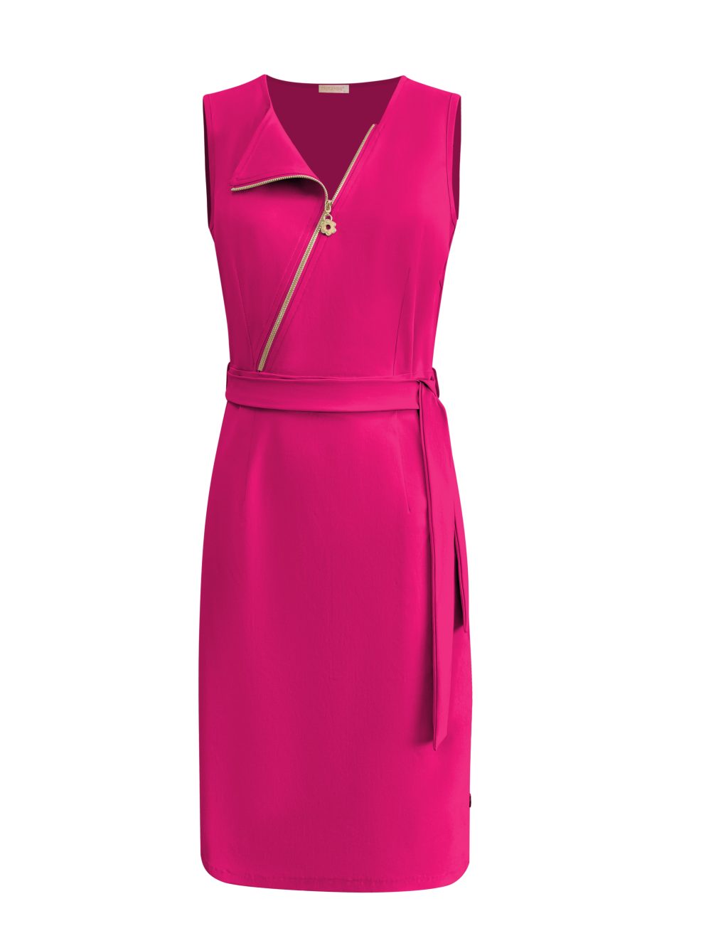 Triple Nine - Dress Cut Sleeves With Cross Zip - Fuchsia