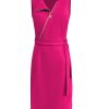 Triple Nine - Dress Cut Sleeves With Cross Zip - Fuchsia