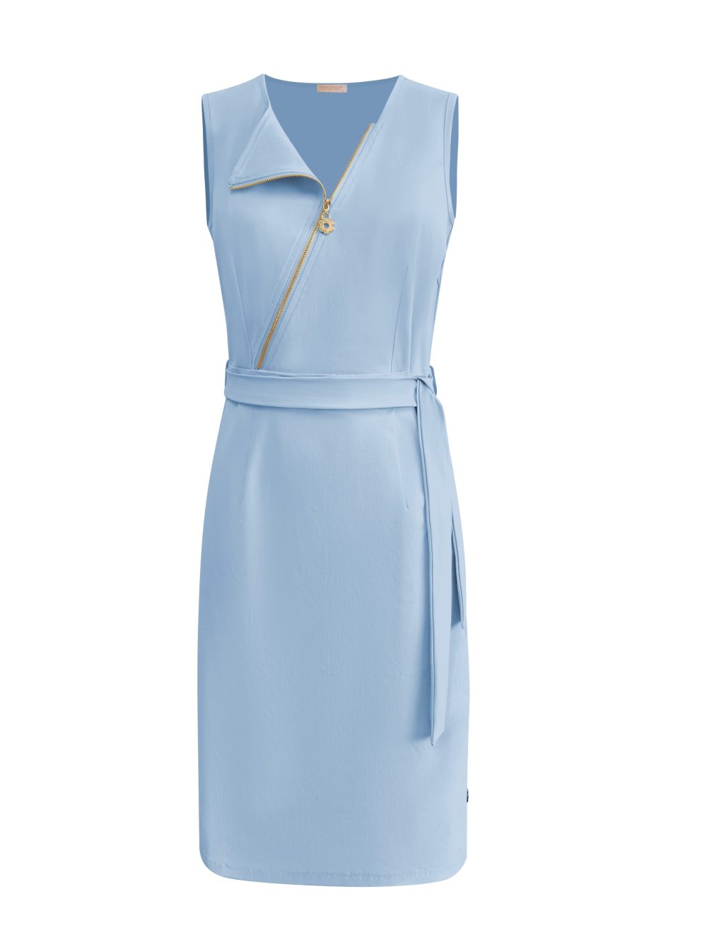 Triple Nine - Dress Cut Sleeves With Cross Zip - L.Blue