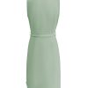 Triple Nine - Dress Cut Sleeves With Cross Zip - Sage Green