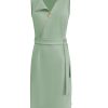 Triple Nine - Dress Cut Sleeves With Cross Zip - Sage Green