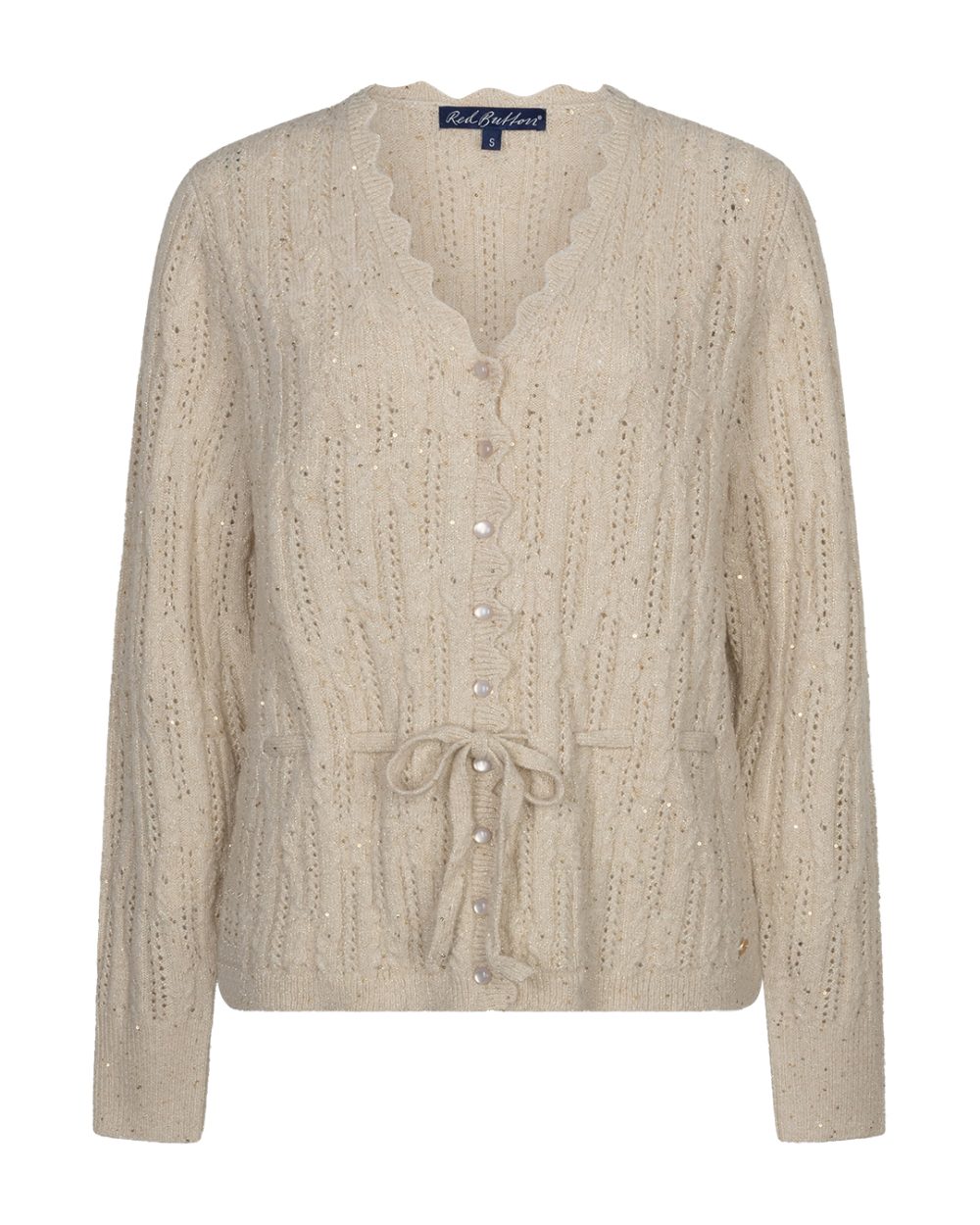 Red Button - Cardigan ajour sparkle - Lightsand
