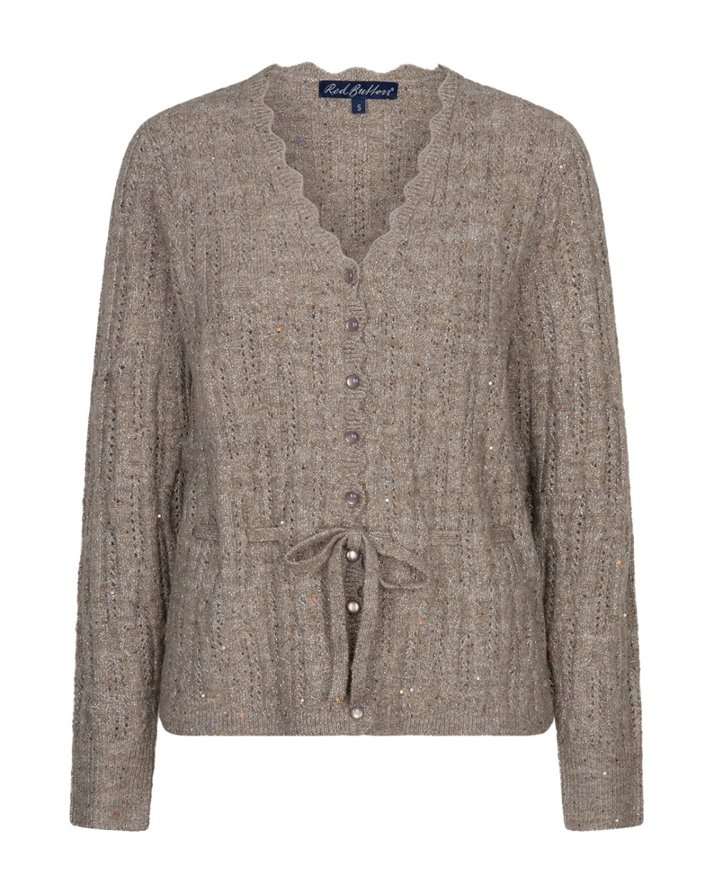 Red Button - Cardigan ajour sparkle - Truffle | Morgen in huis!