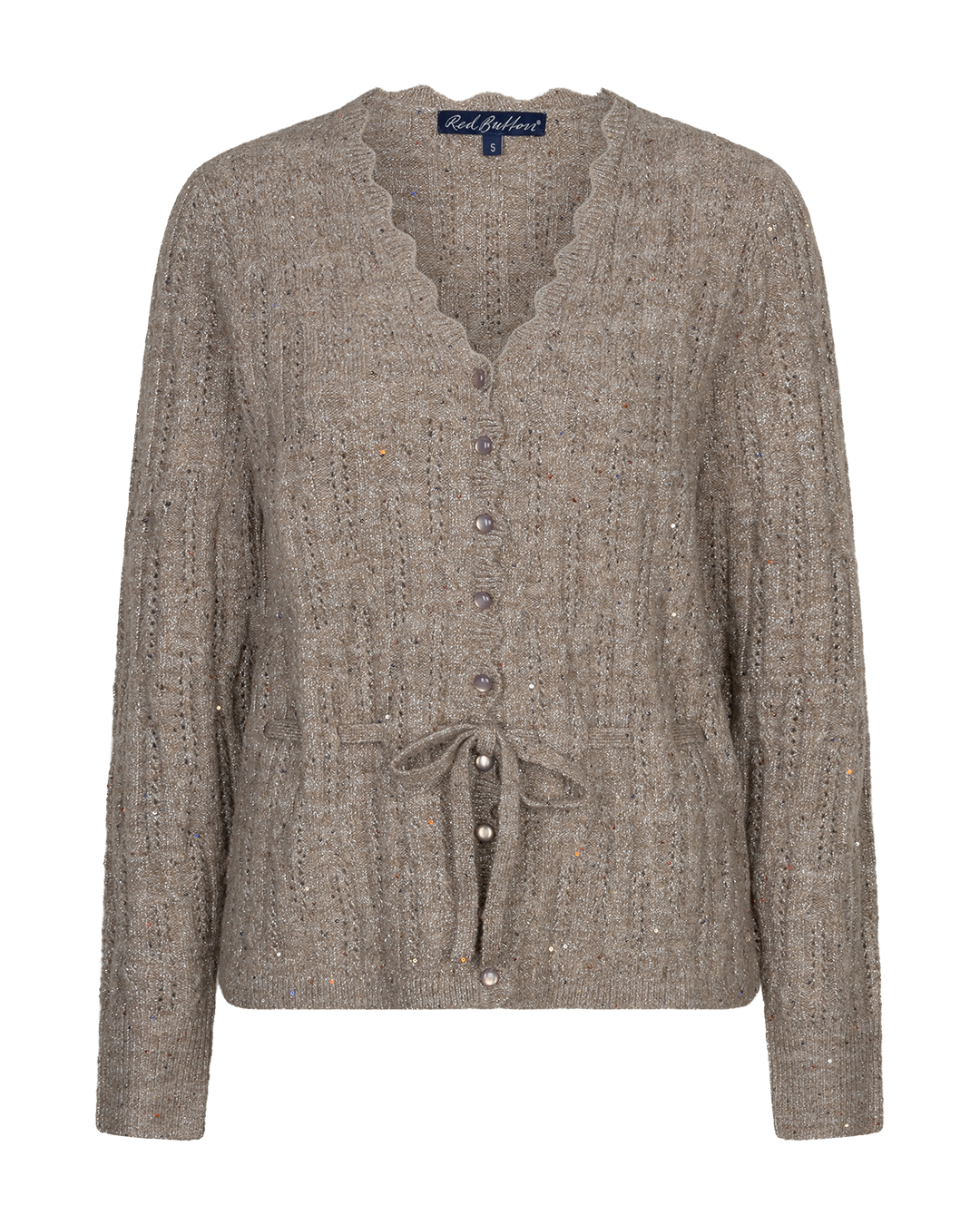 Red Button - Cardigan ajour sparkle - Truffle | Morgen in huis!