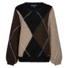 Red Button - Argyle sweater - Espresso