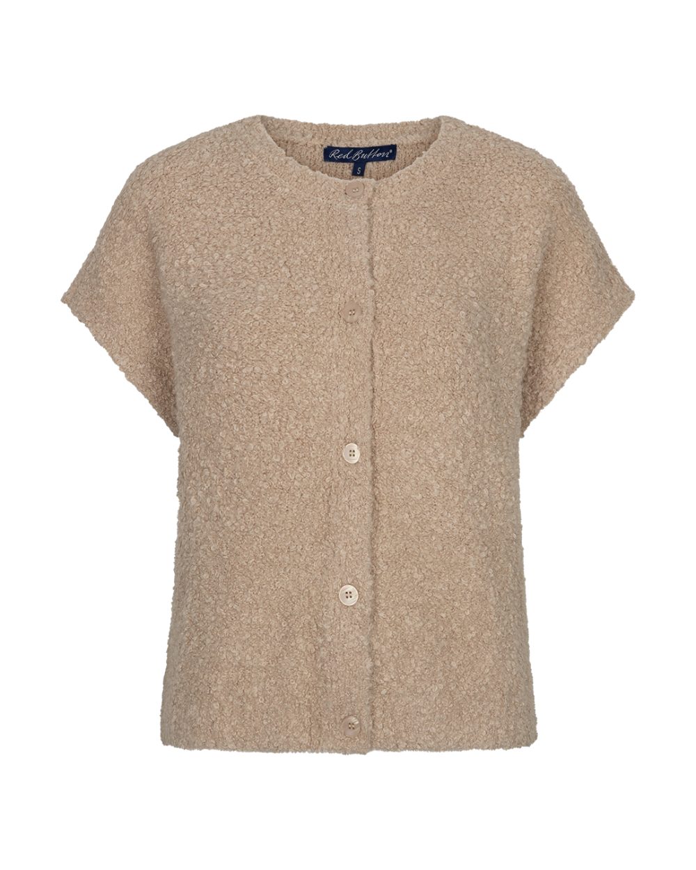 Red Button - Sleeveless knit boucle - Latte