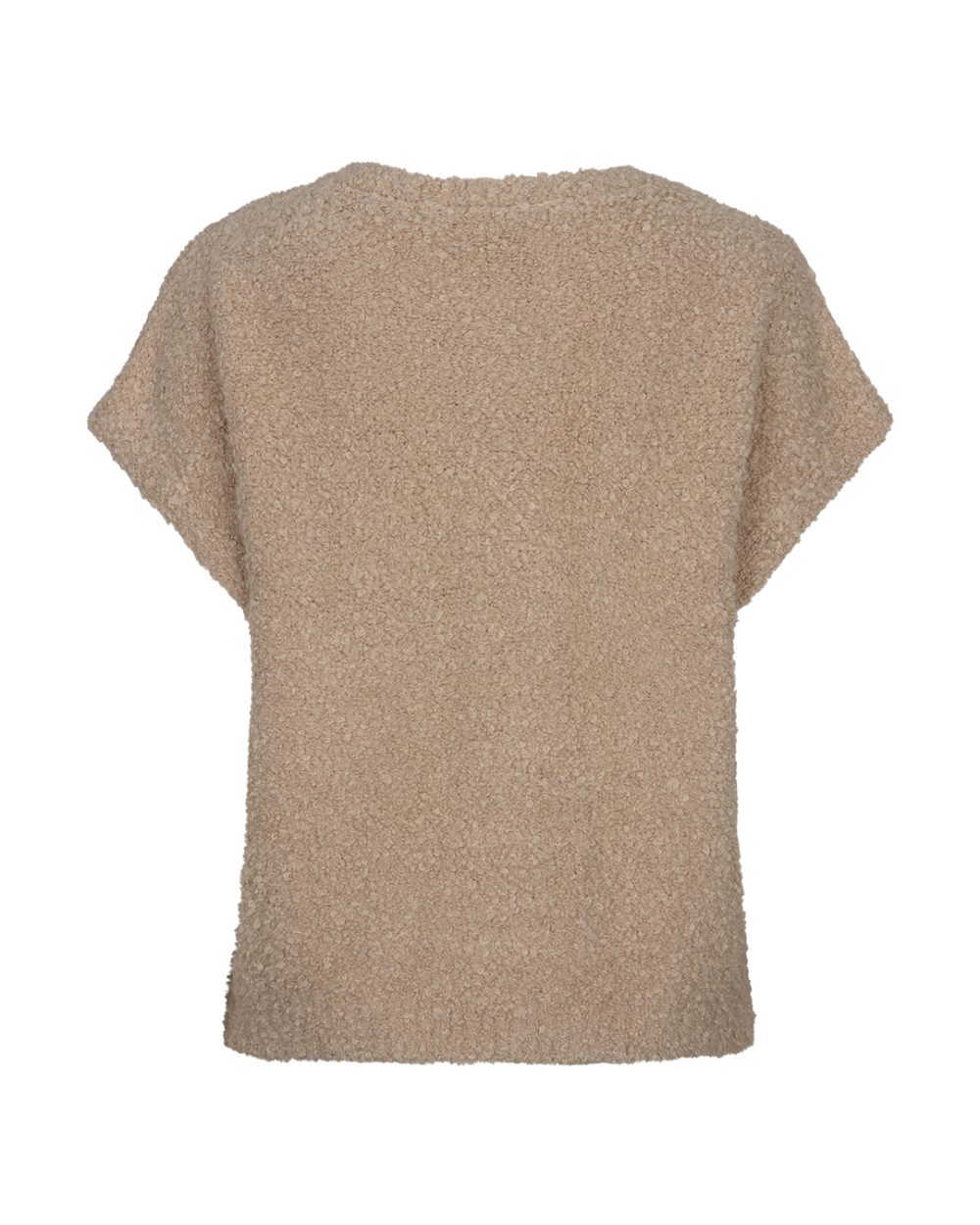 Red Button - Sleeveless knit boucle - Latte