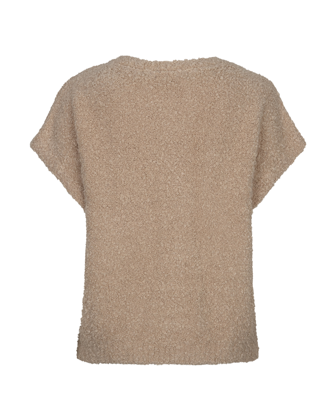 Red Button - Sleeveless knit boucle - Latte